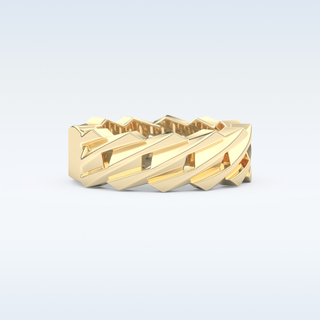 Blade Style Wedding Band with Moissanite