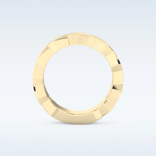 Blade Style Wedding Band with Moissanite