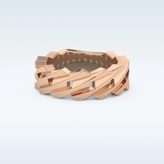 Blade Style Wedding Band with Moissanite