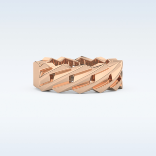Blade Style Wedding Band with Moissanite