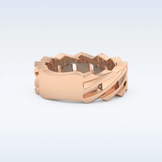 Blade Style Wedding Band with Moissanite