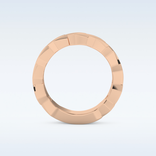 Blade Style Wedding Band with Moissanite