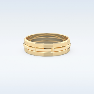 Triple Band Style Wedding Band with Moissanite