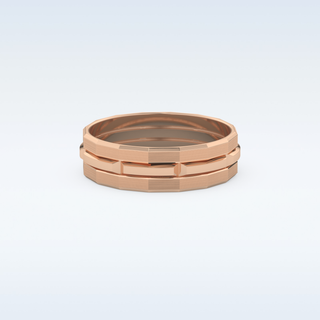Triple Band Style Wedding Band with Moissanite