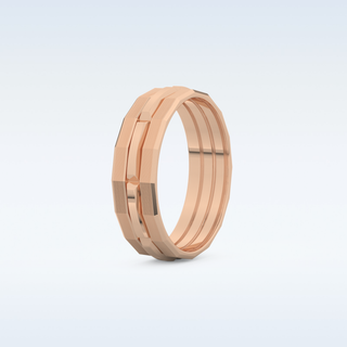 Triple Band Style Wedding Band with Moissanite
