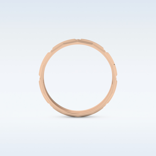 Triple Band Style Wedding Band with Moissanite