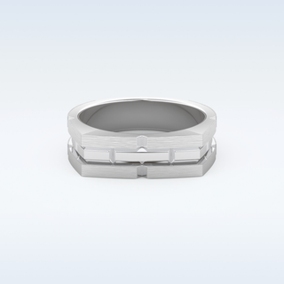 Plain Style Wedding Band with Moissanite