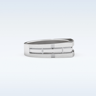 Plain Style Wedding Band with Moissanite