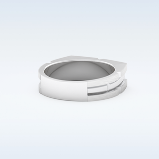 Plain Style Wedding Band with Moissanite