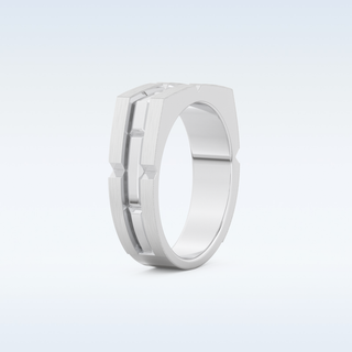 Plain Style Wedding Band with Moissanite