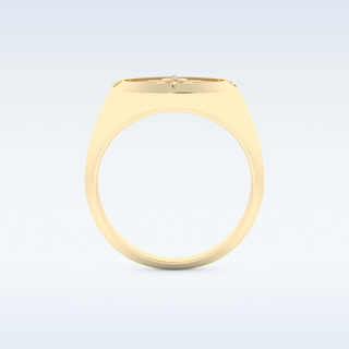 Compass Design Wedding Band with 0.04 CT Round Cut Moissanite