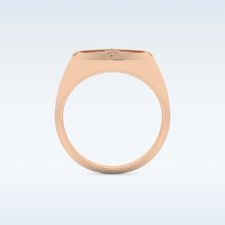 Compass Design Wedding Band with 0.04 CT Round Cut Moissanite