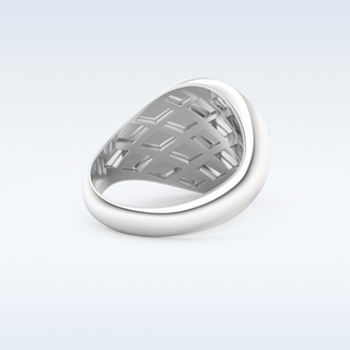 Compass Design Wedding Band with 0.04 CT Round Cut Moissanite
