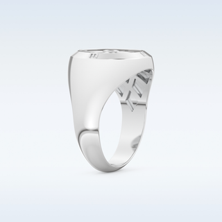 Compass Design Wedding Band with 0.04 CT Round Cut Moissanite