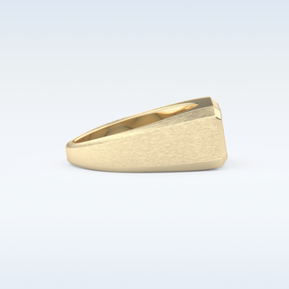 Signet Style Wedding Band with 0.06 CT Round Cut Moissanite