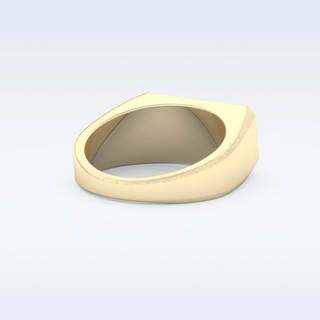 Signet Style Wedding Band with 0.06 CT Round Cut Moissanite
