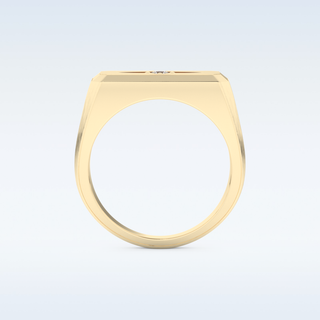Signet Style Wedding Band with 0.06 CT Round Cut Moissanite