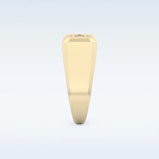 Signet Style Wedding Band with 0.06 CT Round Cut Moissanite