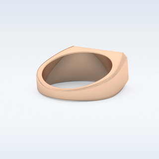 Signet Style Wedding Band with 0.06 CT Round Cut Moissanite