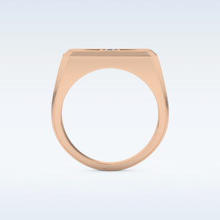 Signet Style Wedding Band with 0.06 CT Round Cut Moissanite