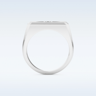 Signet Style Wedding Band with 0.06 CT Round Cut Moissanite