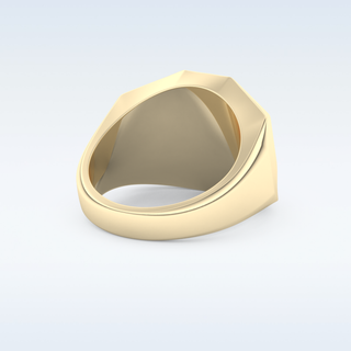Signet Style Wedding Band with 0.18 CT Round Cut Moissanite