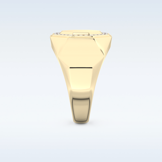 Signet Style Wedding Band with 0.18 CT Round Cut Moissanite
