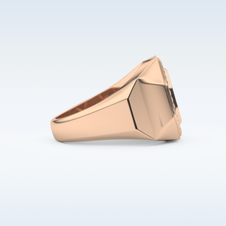 Signet Style Wedding Band with 0.18 CT Round Cut Moissanite