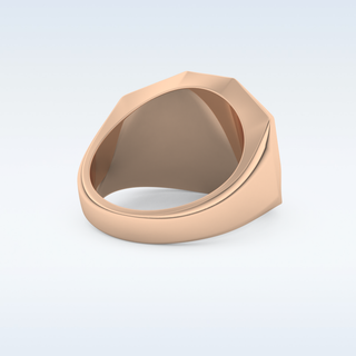Signet Style Wedding Band with 0.18 CT Round Cut Moissanite