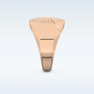 Signet Style Wedding Band with 0.18 CT Round Cut Moissanite