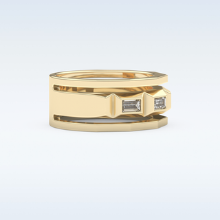 Five Stones Style Wedding Band with 0.67 CT Baguette Cut Moissanite