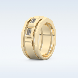 Five Stones Style Wedding Band with 0.67 CT Baguette Cut Moissanite