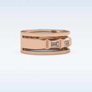 Five Stones Style Wedding Band with 0.67 CT Baguette Cut Moissanite