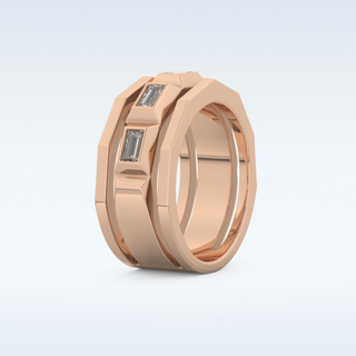 Five Stones Style Wedding Band with 0.67 CT Baguette Cut Moissanite