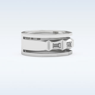 Five Stones Style Wedding Band with 0.67 CT Baguette Cut Moissanite