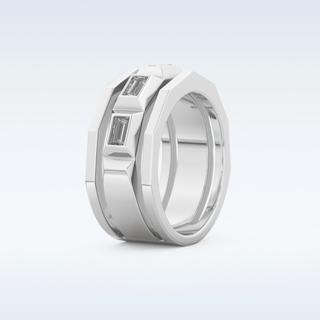 Five Stones Style Wedding Band with 0.67 CT Baguette Cut Moissanite
