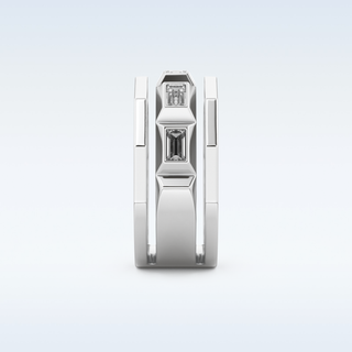 Five Stones Style Wedding Band with 0.67 CT Baguette Cut Moissanite