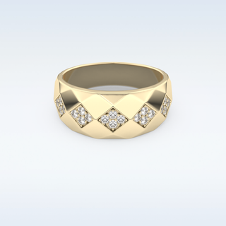 Multi Stones Style Wedding Band with 0.231 CT Round Cut Moissanite