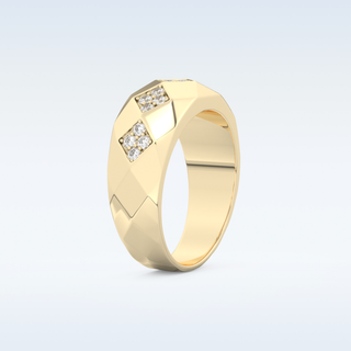 Multi Stones Style Wedding Band with 0.231 CT Round Cut Moissanite