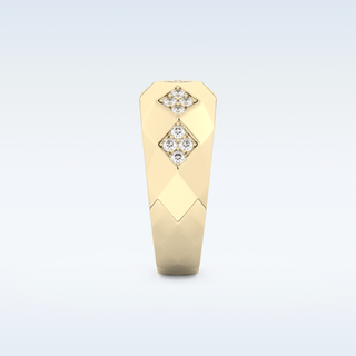Multi Stones Style Wedding Band with 0.231 CT Round Cut Moissanite