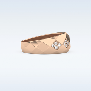 Multi Stones Style Wedding Band with 0.231 CT Round Cut Moissanite