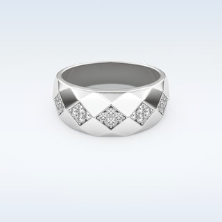 Multi Stones Style Wedding Band with 0.231 CT Round Cut Moissanite