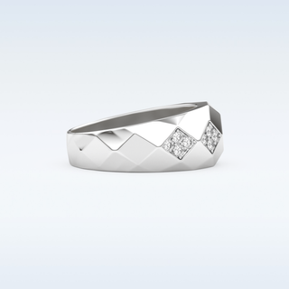 Multi Stones Style Wedding Band with 0.231 CT Round Cut Moissanite