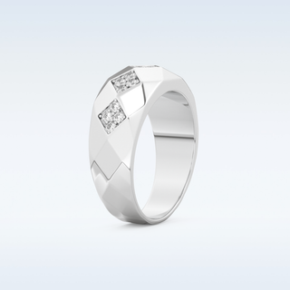 Multi Stones Style Wedding Band with 0.231 CT Round Cut Moissanite