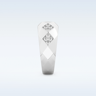 Multi Stones Style Wedding Band with 0.231 CT Round Cut Moissanite