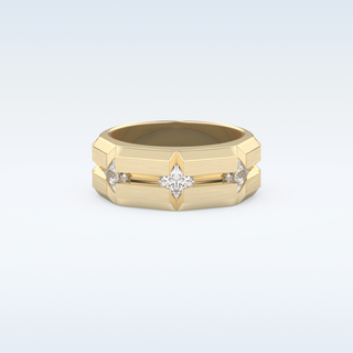 Three Stones Style Wedding Band with 0.71 CT Princess Cut Moissanite