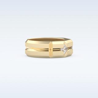 Three Stones Style Wedding Band with 0.71 CT Princess Cut Moissanite