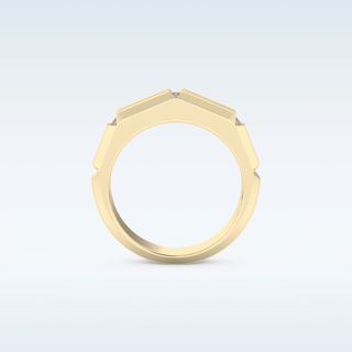 Three Stones Style Wedding Band with 0.71 CT Princess Cut Moissanite