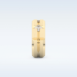 Three Stones Style Wedding Band with 0.71 CT Princess Cut Moissanite