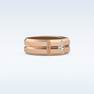 Three Stones Style Wedding Band with 0.71 CT Princess Cut Moissanite